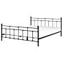 Bed Frame Black Eu King Size 5ft3 Metal Headrest Footrest