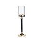 Candle Holder Gold Metal Pillar Glass Shade 48 Cm Glamour Accent Piece Decoration Table Centrepiece