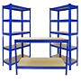 Monster Racking 2 X T-rax 75cm Blue & Metal Storage Workbench