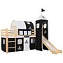 Vidaxl Children's Loft Bed Frame With Slide & Ladder Pinewood 97x208 Cm