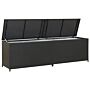 Vidaxl Garden Storage Box Poly Rattan 200x50x60 Cm Black