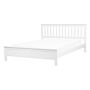 Bed Frame White Pine Wood Eu Double Size 4ft6 Scandinavian Style Beliani