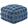 Pouffe Blue Cotton Eps Beads Filling 50 X 50 X 35 Cm Square Ottoman Geometric Polka Dot Pattern Boho Style Living Room Kids Room Home Accessory Beliani