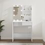 Vidaxl Dressing Table With Led High Gloss White 74.5x40x141 Cm