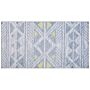 Rug Grey With Yellow Polyester 80 X 150 Cm Low Pile Geometric Pattern