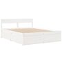 Vidaxl Bed Frame With Drawers White 160x200 Cm Solid Wood Pine