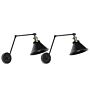 Set Of 2 Wall Lamps Black Metal Sconce Adjustable Arm Industrial Beliani