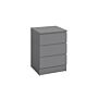 Oslo 3 Drawer Bedside Grey