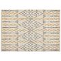 Rug Beige Cotton 160 X 230 Cm Geometric Pattern Hand Tufted Flatweave