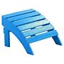 Garden Footstool Blue Plastic Wood Weather Resistant Slatted