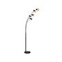 Floor Lamp Black Metal 205 Cm With 5 Adjustable Shades