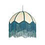 Pendant Lamp Blue Paper Fabric 182 Cm Fringed With Tassels Lighting Hanging Light Retro Vintage Beliani