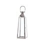 Metal Lantern Silver Stainless Steel H 53 Cm Tapered Pillar Candle Holder