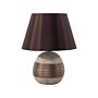 Table Lamp Brown Ceramic Base Faux Silk Cone Shade Bedside Table Lamp