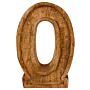 Hand Carved Wooden Embossed Letter O