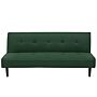 Sofa Bed Dark Green 3 Seater Buttoned Seat Click Clack