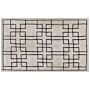 Area Rug Beige Cotton 140 X 200 Cm Scandinavian Tufted Geometric Pattern