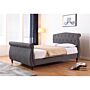 Marianna Linen Double Bed Dark Grey