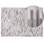 Area Rug Grey Leather 140 X 200 Cm Patchwork Cowhide Rectangular