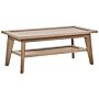 Coffee Table Light Engineered Wood Rattan 40 X 50 X 100 Cm Rustic With Shelf