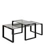 Katrine Coffee Table Set With Smoked Glass Top