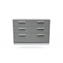 Contrast 6 Drawer Midi Chest In Dusk Grey & White