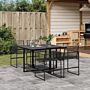 Vidaxl 5 Piece Garden Dining Set Black Poly Rattan