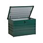 Outdoor Storage Box Green Galvanized Steel 300 L Industrial Garden