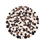 Round Rug Multicolour Leather Ø 140 Cm Patchwork Hand Crafted