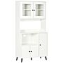 Homcom Freestanding Kitchen Cupboard, Modern Kitchen Storage Cabinet With Doors And Adjustable Shelves, 180cm, White