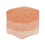 Pouffe Orange And White Cotton 3 Stripes Cube