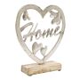 Silver Heart On Wooden Base 17cm