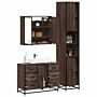 Vidaxl 4 Piece Bathroom Furniture Set Brown Oak Engineered Wood