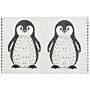 Area Rug Black And White Penguin Print 60 X 90 Cm Low Pile Runner For Children Playroom