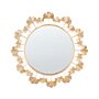 Accent Mirror Gold Metal Round 60 Cm Gingko Tree Leaves Glamorous