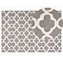 Rug Grey Wool 140 X 200 Cm Trellis Quatrefoil Pattern Hand Tufted Oriental Moroccan Clover