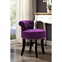 Luxury Ice Velvet Dark Purple Upholstery Dressing Stool