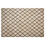 Area Rug Beige With Black 200 X 300 Cm Modern Shaggy Polyester Geometric Pattern