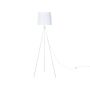 Floor Lamp White Metal 149 Cm Tripod Polycotton Drum Shade