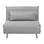 Small Sofa Bed Light Grey Fabric 1 Seater Fold-out Sleeper Armless