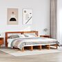 Vidaxl Bed Frame Without Mattress Wax Brown 200x200 Cm Solid Wood Pine