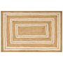 Area Rug Beige Jute 200 X 300 Cm Braided Handmade Natural Boho Style Textile