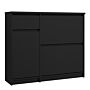 Naia Shoe Cabinet With 2 Shoe Compartments, 1 Door And 1 Drawer In Black Matt