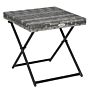 Outsunny Garden Small Folding Square Rattan Coffee Table Bistro Balcony Outdoor Wicker Weave Side Table 40h X 40l X 40wcm Grey