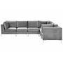 Left Hand Modular Corner Sofa Grey Velvet 6 Seater L-shaped Silver Metal Legs Glamour Style Beliani