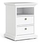 Paris Bedside 2 Drawers In White