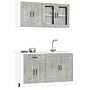 Vidaxl 4 Piece Kitchen Cabinet Set Kalmar Concrete Grey Engineered Wood