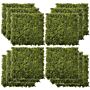 Outsunny 12pcs Artificial Wood Paneling For Walls 20" X 20" Grass Privacy Fence Screen Faux Hedge Greenery Backdrop Encrypted Milan Grass