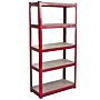 Home Vida 5 Tier Garage Shelf, Large, Red