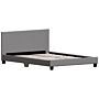 Lisbon Double Faux Leather Bed, Grey